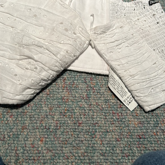 NWT Zara size XL CORSET style white eyelet bandeau - Picture 6 of 11